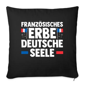 French French German France - Sofa pillowcase 17,3'' x 17,3'' (45 x 45 cm) - black - Front