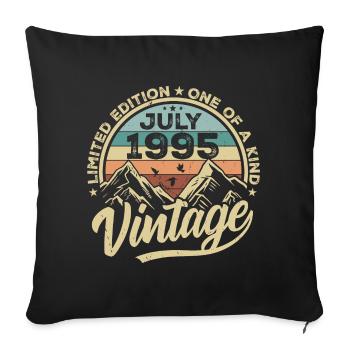 Né en juillet 1995 Né en juillet 1995 - Housse de coussin décorative 45 x 45 cm - noir - Devant