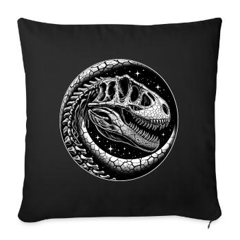 Black and white dinosaur skeleton for dinosaur fans - Sofa pillowcase 17,3'' x 17,3'' (45 x 45 cm) - black - Front