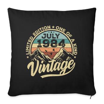 Born in July 1984 Born in July 1984 - Sofa pillowcase 17,3'' x 17,3'' (45 x 45 cm) - black - Front