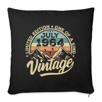 Born in July 1964 Born in July 1964 Born in July 1964 - Sofa pillowcase 17,3'' x 17,3'' (45 x 45 cm) - black - Front
