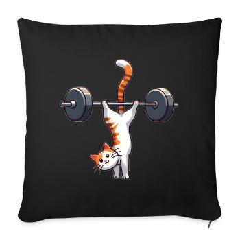 Cat Handstand Workout Training Fitness Salto - Sofa pillowcase 17,3'' x 17,3'' (45 x 45 cm) - black - Front