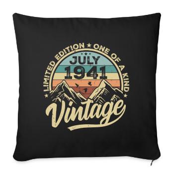 Born in July 1941 Born Birthday July 1941 - Sofa pillowcase 17,3'' x 17,3'' (45 x 45 cm) - black - Front