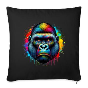 Gorille - Housse de coussin décorative 45 x 45 cm - noir - Devant