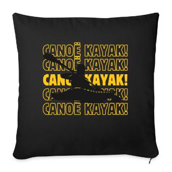 Canoe kayak canoe kayak canoe kayak - Sofa pillowcase 17,3'' x 17,3'' (45 x 45 cm) - black - Front
