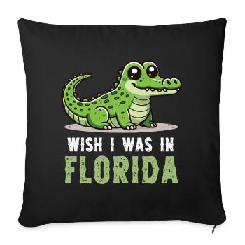 J’aimerais être dans le parc national des Everglades en Floride - Housse de coussin décorative 45 x 45 cm - noir - Devant