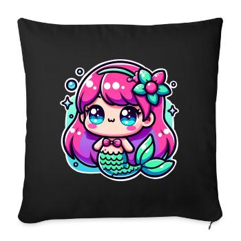 Sirène - Housse de coussin décorative 45 x 45 cm - noir - Devant