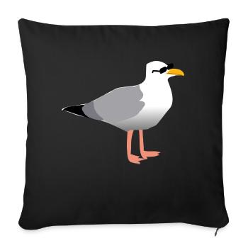 mouette fraîche - Housse de coussin décorative 45 x 45 cm - noir - Devant
