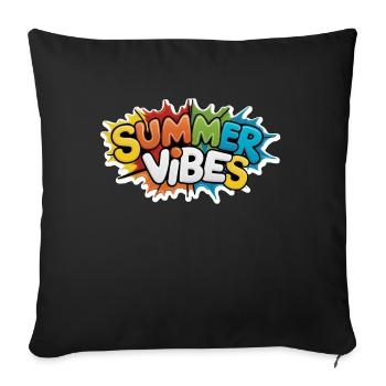 Sommer-Vibes - Sofakissenbezug 45 x 45 cm - Schwarz - Vorne