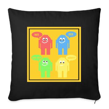 Drôles d’hommes - Housse de coussin décorative 45 x 45 cm - noir - Devant