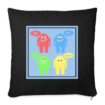 Drôles d’hommes - Housse de coussin décorative 45 x 45 cm - noir - Devant