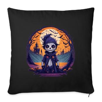 Gruseliges Halloween-party-kostüm Zombie - Housse de coussin décorative 45 x 45 cm - noir - Devant