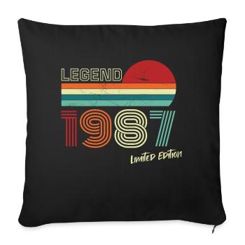 Legend 1987 Birthday Shirt Gift Anniversary Par - Sofa pillowcase 17,3'' x 17,3'' (45 x 45 cm) - black - Front