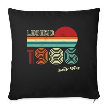 Legend 1986 Birthday Shirt Gift Anniversary - Sofa pillowcase 17,3'' x 17,3'' (45 x 45 cm) - black - Front