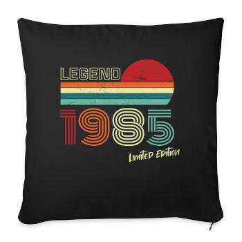 Legend 1985 Birthday Shirt Gift Anniversary - Sofa pillowcase 17,3'' x 17,3'' (45 x 45 cm) - black - Front