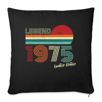 Legend 1975 Birthday Shirt Gift Anniversary - Sofa pillowcase 17,3'' x 17,3'' (45 x 45 cm) - black - Front