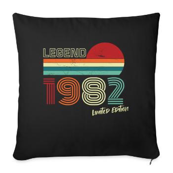 Legend 1982 Birthday Shirt Gift Anniversary - Sofa pillowcase 17,3'' x 17,3'' (45 x 45 cm) - black - Front