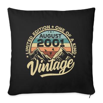 Anniversaire Août 2001 Cadeau d’anniversaire Août - Housse de coussin décorative 45 x 45 cm - noir - Devant