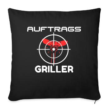 Contract Griller T-shirt BBQ drôle - Housse de coussin décorative 45 x 45 cm - noir - Devant