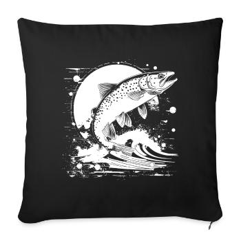 Fishing Graph - Sofa pillowcase 17,3'' x 17,3'' (45 x 45 cm) - black - Front