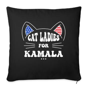 Cat Lady for Women Feminist - Sofa pillowcase 17,3'' x 17,3'' (45 x 45 cm) - black - Front