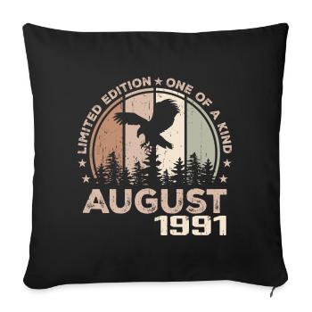 Incomparable since August 1991, 33rd Anniversary - Sofa pillowcase 17,3'' x 17,3'' (45 x 45 cm) - black - Front