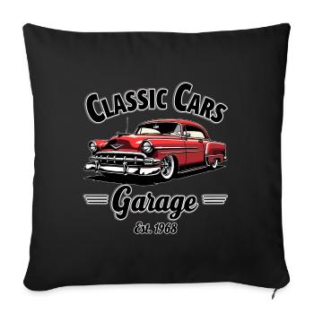 Vintage Motorcycle Emblem - Sofa pillowcase 17,3'' x 17,3'' (45 x 45 cm) - black - Front