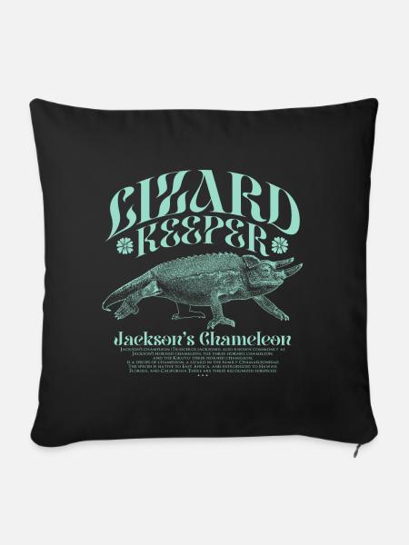 Jackson's Chamäleon Echsenhalter - Sofakissenbezug 45 x 45 cm - Schwarz
