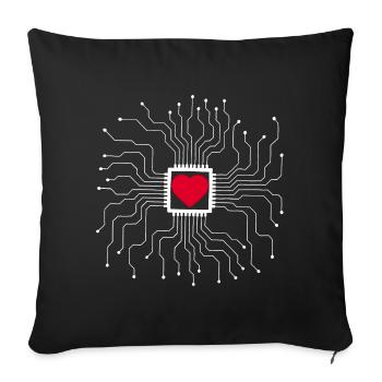 Le coeur est une machine - Housse de coussin décorative 45 x 45 cm - noir - Devant