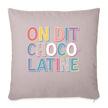 On dit chocolatine - Housse de coussin décorative 45 x 45 cm - taupe clair - Devant
