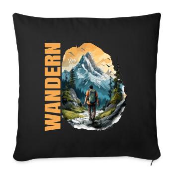 Wandern - Sofakissenbezug 45 x 45 cm - Schwarz - Vorne