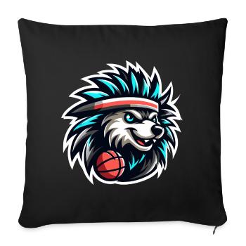 Porcupine Basketball Team - Sofa pillowcase 17,3'' x 17,3'' (45 x 45 cm) - black - Front