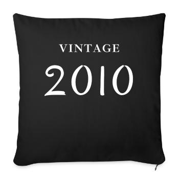 Jahrgang 2010 - Jubiläums-Geschenkidee - Sofakissenbezug 45 x 45 cm - Schwarz - Vorne