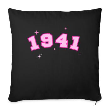 1941 Pink Star - Sofa pillowcase 17,3'' x 17,3'' (45 x 45 cm) - black - Front