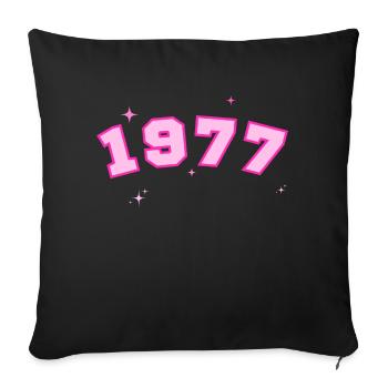 1977 rose star - Sofa pillowcase 17,3'' x 17,3'' (45 x 45 cm) - black - Front