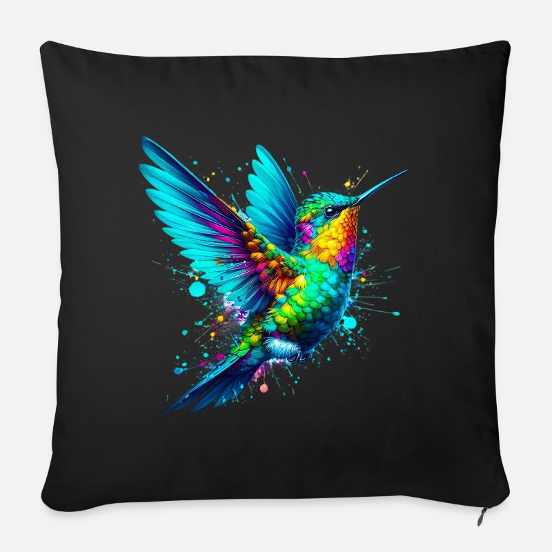 Kolibri - Sofakissenbezug 45 x 45 cm - Schwarz