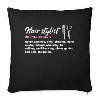 Hair Stylist Definition Makeup Cosmetician - Sofakissenbezug 45 x 45 cm - Schwarz - Vorne