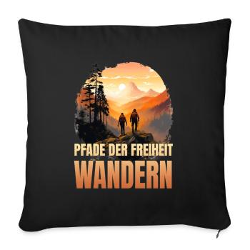 Pfade der Freiheit - Sofakissenbezug 45 x 45 cm - Schwarz - Vorne
