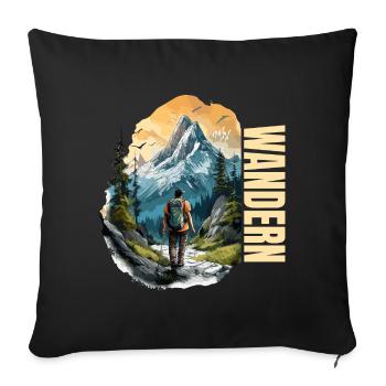 Wandern - Sofakissenbezug 45 x 45 cm - Schwarz - Vorne