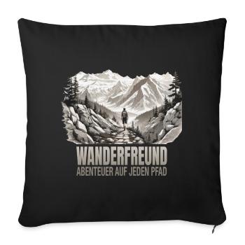 Abenteuer auf jeden Pfad - Sofakissenbezug 45 x 45 cm - Schwarz - Vorne