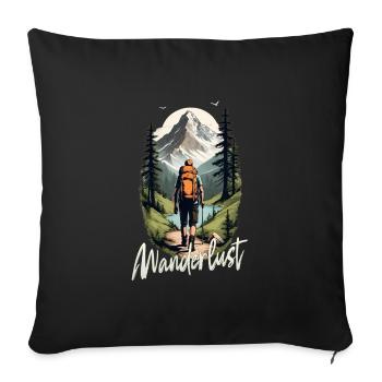 Wandern - Sofakissenbezug 45 x 45 cm - Schwarz - Vorne
