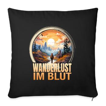 Wandern - Sofakissenbezug 45 x 45 cm - Schwarz - Vorne
