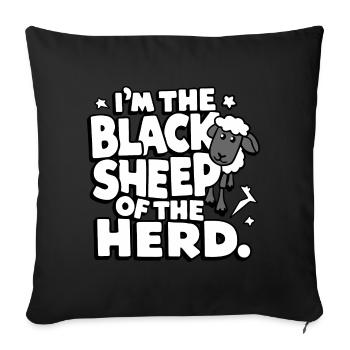 Sheep Sheep Farmer Lamb Farmer - Sofa pillowcase 17,3'' x 17,3'' (45 x 45 cm) - black - Front