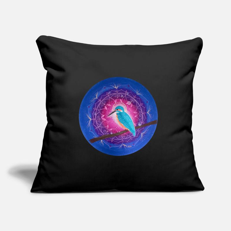 Mystischer Eisvogel mit Mandala Sofakissenbezug 45 x 45 cm