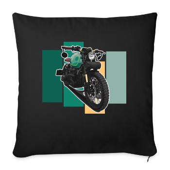 Bobber // Custom // Motorcycle - Sofa pillowcase 17,3'' x 17,3'' (45 x 45 cm) - black - Front