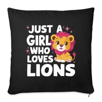 Lion Lion Animal Africa - Sofa pillowcase 17,3'' x 17,3'' (45 x 45 cm) - black - Front