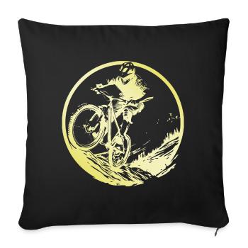 Mountain Bike Bicycle Man - Sofa pillowcase 17,3'' x 17,3'' (45 x 45 cm) - black - Front
