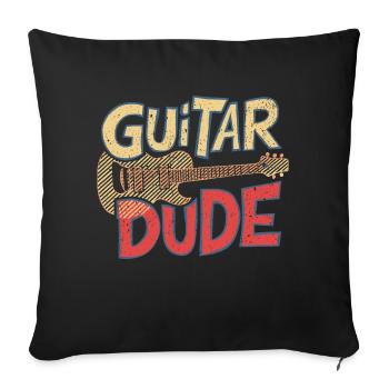 Guitar Dude - Musique pour les fans de guitare - Housse de coussin décorative 45 x 45 cm - noir - Devant