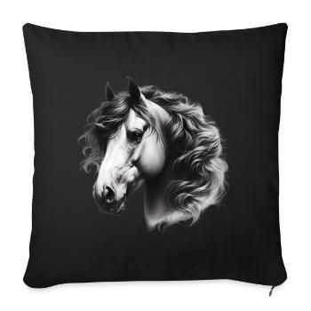 Cheval - Housse de coussin décorative 45 x 45 cm - noir - Devant