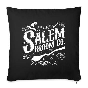 Salem Broom Co. – Services de transport enchanté - Housse de coussin décorative 45 x 45 cm - noir - Devant
